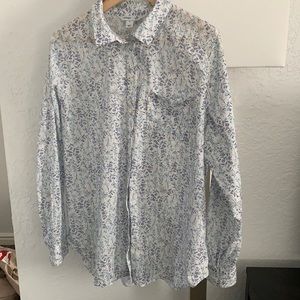 Women’s Old Navy Classic Shirt Blue Floral Print